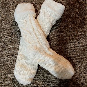 fuzzy white socks